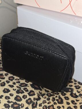 Buxton black zip-around coin pouch wallet